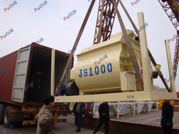 Concrete Mixer JS1000 Put into Container Photo 3